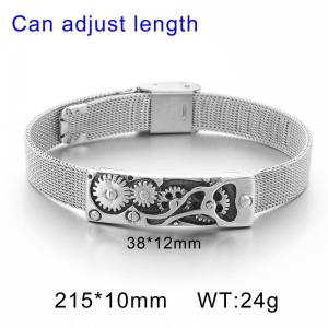 Men's Motorcycle Gear Strap Adjustable Bracelet - KB112531-BD