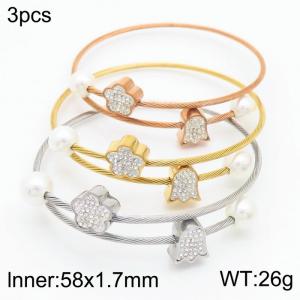 Stainless Steel Wire Bangle - KB112777-K