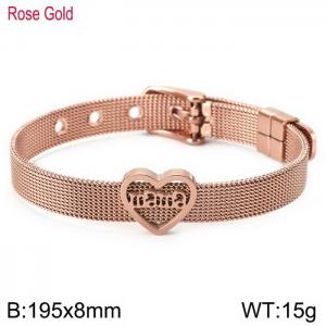 Stainless Steel Rose Gold-plating Bracelet（Mother's Day） - KB112803-K