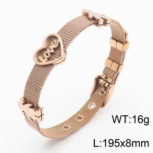 Stainless Steel Rose Gold-plating Bracelet - KB112815-K