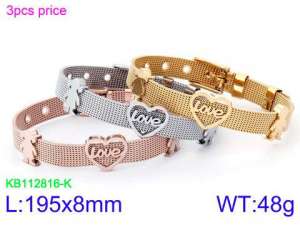 Stainless Steel Rose Gold-plating Bracelet - KB112816-K