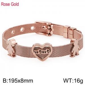 Stainless Steel Rose Gold-plating Bracelet（Mother's Day） - KB112819-K