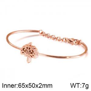 Stainless Steel Rose Gold-plating Bangle - KB112879-KHY