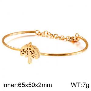 Stainless Steel Gold-plating Bangle - KB112881-KHY