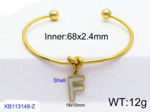 Stainless Steel Gold-plating Bangle - KB113148-Z