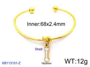 Stainless Steel Gold-plating Bangle - KB113151-Z