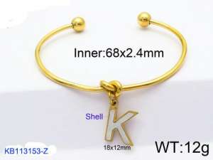 Stainless Steel Gold-plating Bangle - KB113153-Z