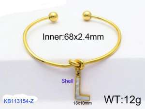Stainless Steel Gold-plating Bangle - KB113154-Z