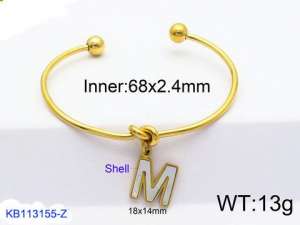 Stainless Steel Gold-plating Bangle - KB113155-Z