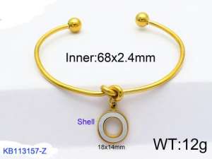 Stainless Steel Gold-plating Bangle - KB113157-Z