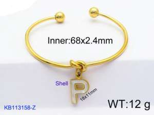 Stainless Steel Gold-plating Bangle - KB113158-Z