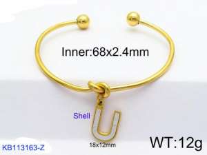 Stainless Steel Gold-plating Bangle - KB113163-Z
