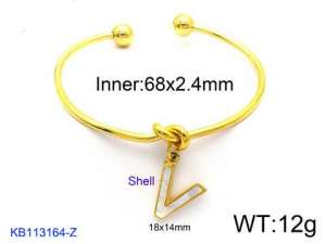 Stainless Steel Gold-plating Bangle - KB113164-Z