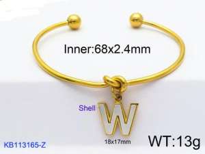 Stainless Steel Gold-plating Bangle - KB113165-Z