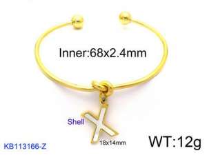 Stainless Steel Gold-plating Bangle - KB113166-Z