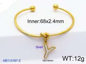 Stainless Steel Gold-plating Bangle - KB113167-Z