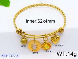 Stainless Steel Gold-plating Bangle - KB113170-Z