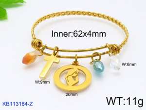 Stainless Steel Gold-plating Bangle - KB113184-Z