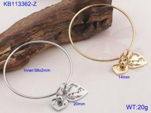 Stainless Steel Gold-plating Bangle - KB113362-Z