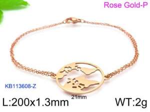Stainless Steel Rose Gold-plating Bracelet - KB113608-Z