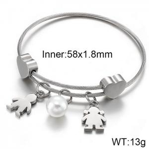 Stainless Steel Wire Bangle - KB113695-KFC