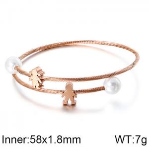 Stainless Steel Wire Bangle - KB113710-KFC