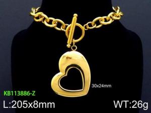 Stainless Steel Gold-plating Bracelet - KB113886-Z