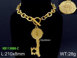 Stainless Steel Gold-plating Bracelet - KB113888-Z