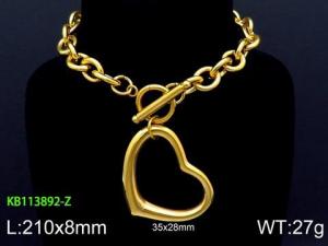 Stainless Steel Gold-plating Bracelet - KB113892-Z