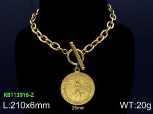 Stainless Steel Gold-plating Bracelet - KB113916-Z