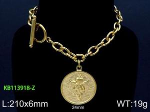 Stainless Steel Gold-plating Bracelet - KB113918-Z