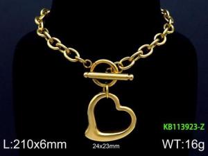 Stainless Steel Gold-plating Bracelet - KB113923-Z