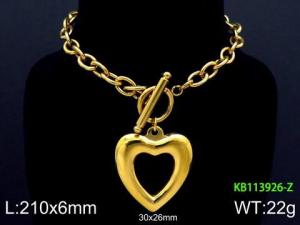 Stainless Steel Gold-plating Bracelet - KB113926-Z