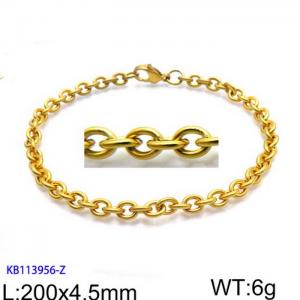 Fashion and Creative 4.5mm Gold Titanium Steel Bracelet - KB113956-Z