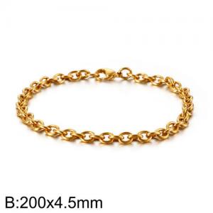 Fashion and Creative 4.5mm Gold Titanium Steel Bracelet - KB113956-Z