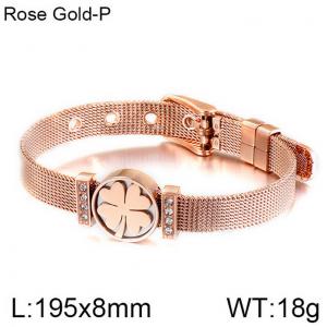 Stainless Steel Rose Gold-plating Bracelet - KB114035-KHY