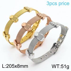 Stainless Steel Rose Gold-plating Bracelet - KB114072-KHY