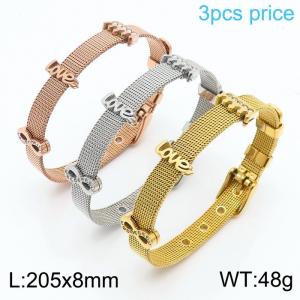 Stainless Steel Rose Gold-plating Bracelet - KB114084-KHY