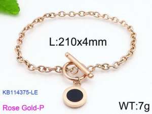 Stainless Steel Rose Gold-plating Bracelet - KB114375-LE