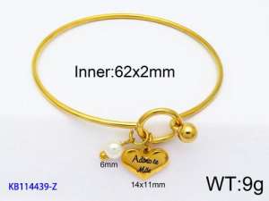 Stainless Steel Gold-plating Bangle - KB114439-Z