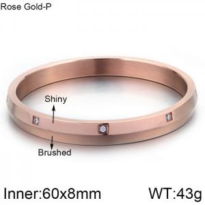 Stainless Steel Rose Gold-plating Bangle - KB114921-KFC