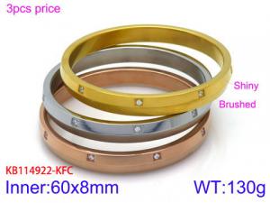 Stainless Steel Rose Gold-plating Bangle - KB114922-KFC