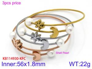 Stainless Steel Wire Bangle - KB114930-KFC