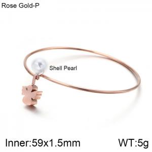 Stainless Steel Rose Gold-plating Bangle - KB114933-KFC