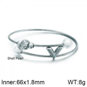 Stainless Steel Wire Bangle - KB115119-KFC