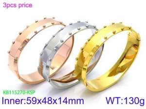 Stainless Steel Rose Gold-plating Bangle - KB115270-KSP