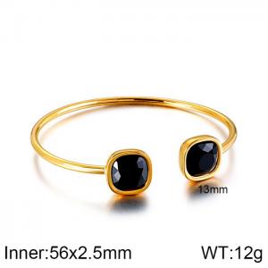 Stainless Steel Stone Bangle - KB115545-K