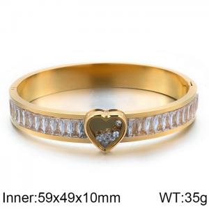 Stainless Steel Stone Bangle - KB115558-KSP