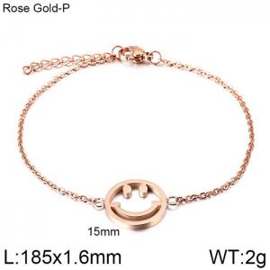 Stainless Steel Rose Gold-plating Bracelet - KB115585-K