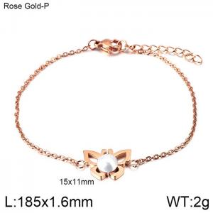 Stainless Steel Rose Gold-plating Bracelet - KB115591-K